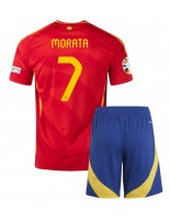 Espanja Alvaro Morata #7 Kotipaita Lasten EM-Kisat 2024 Lyhythihainen (+ shortsit)